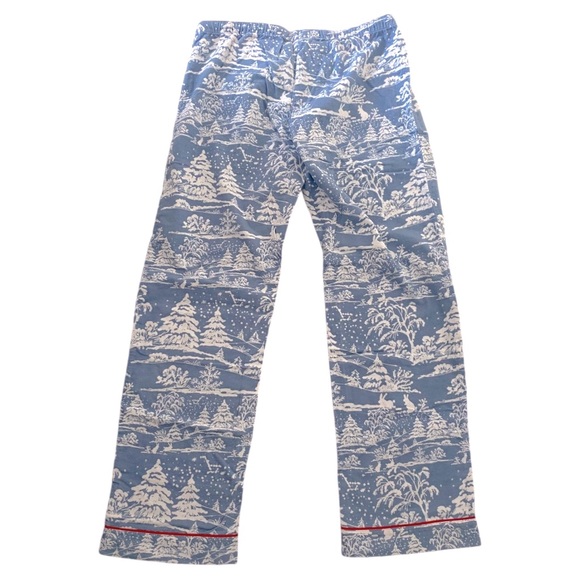 PJ Salvage NWT Winter Scene steel blue flannel sleep pants large 100% cotton - Picture 2 of 8